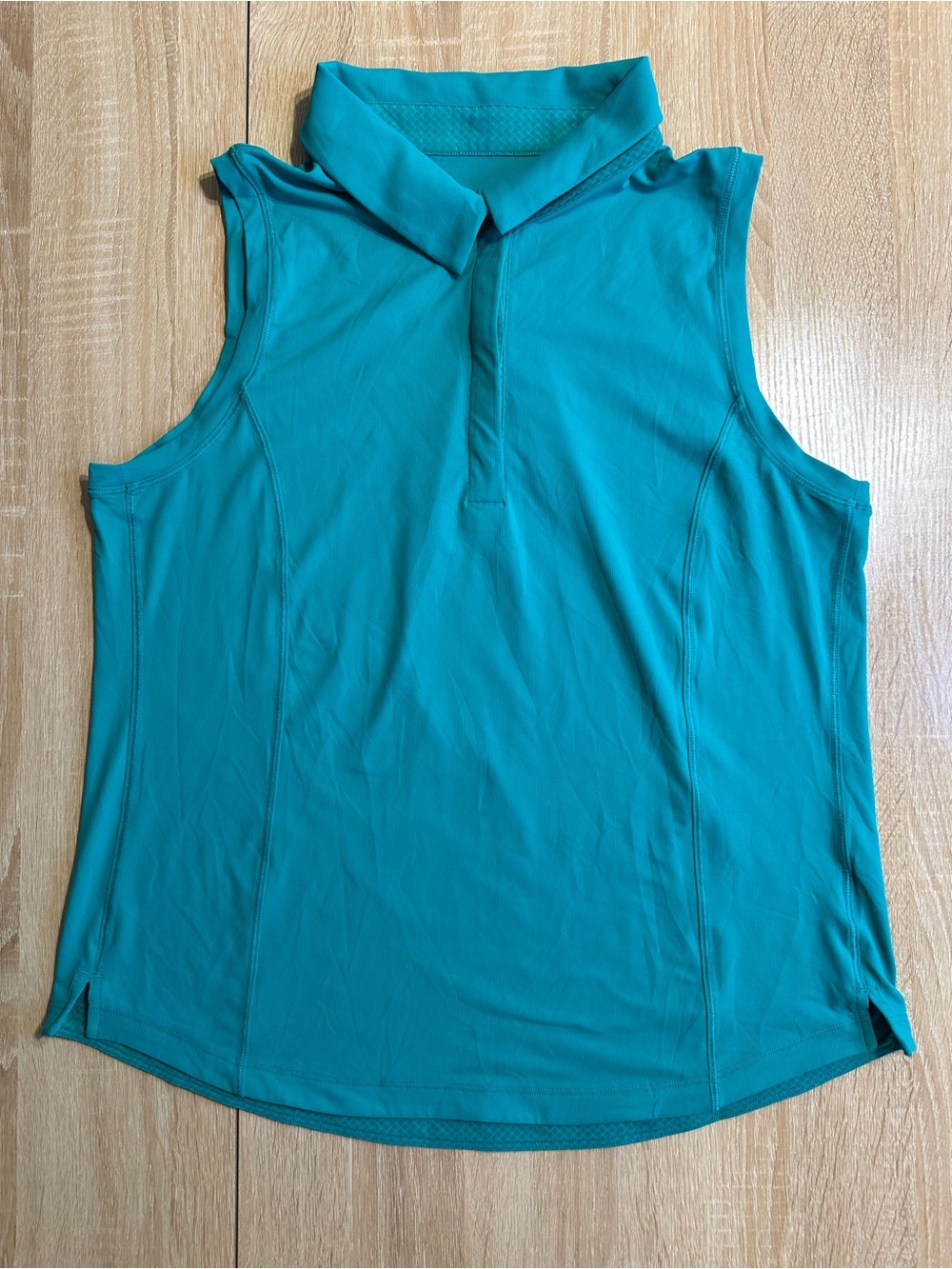 Athleta Sleeveless Polo Tank Top - Teal Blue